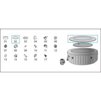 Enveloppe de couverture Lay-Z-Spa Aruba AirJet 170 x 66 cm Bestway