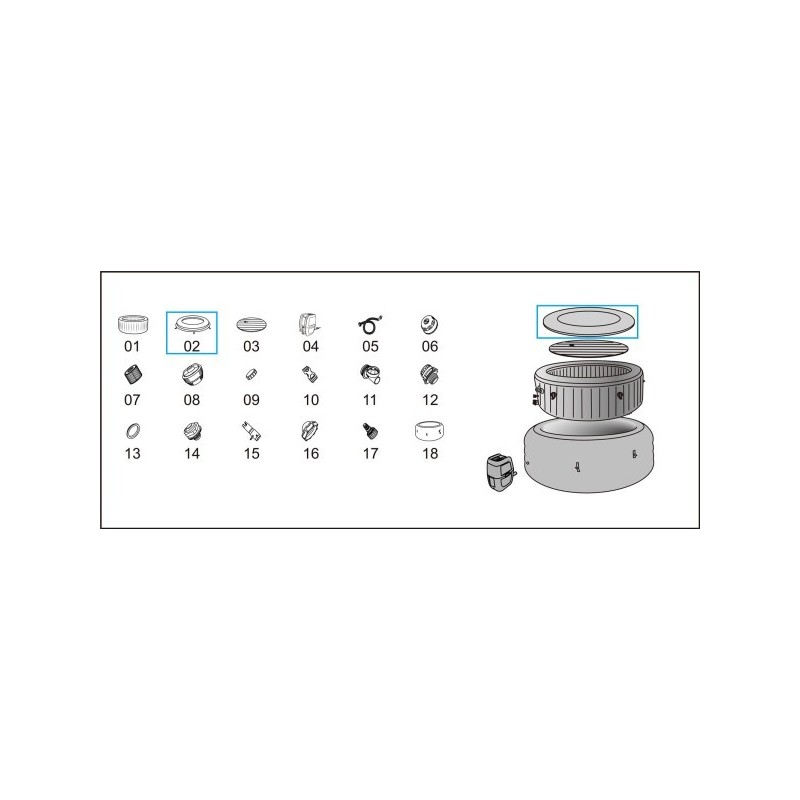 Enveloppe de couverture pour LAY-Z-SPA Zurich AirJet Bestway 180 x 66 cm (2022)