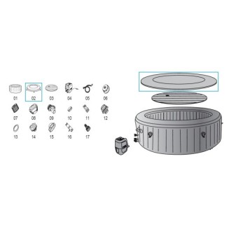 Enveloppe de couverture Lay-Z-Spa Fiji AirJet Bestway 1.80 m x 66 cm