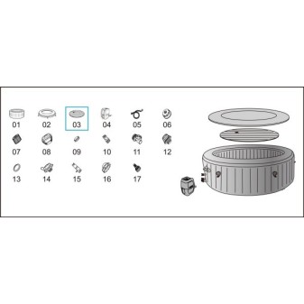 Couverture gonflable pour Lay-Z Spa Bestway 2.36 m x 71 cm