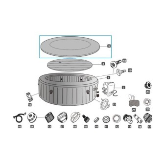 Enveloppe de couverture Lay-Z Spa Santorini HydroJet Pro 216 x 80 cm