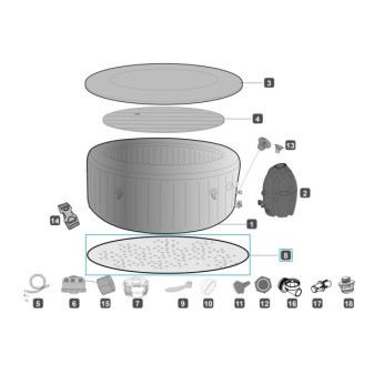 Tapis de sol spa rond de diamètre 227cm pour Lay-Z Spa Bestway