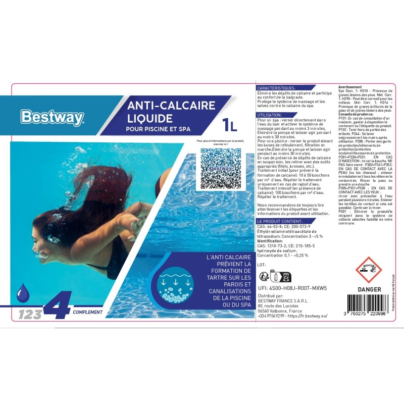 Anti-Calcaire Liquide Flacon 1L