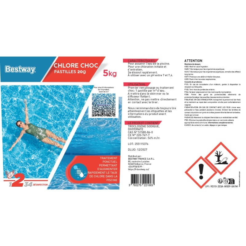 Chlore Choc - Pastilles 20G Seau De 5 Kg Chlore Choc - Pastilles 20G Seau De 5 Kg