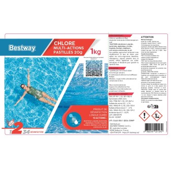 Chlore Multiactions - Pastilles 20G Boite 1Kg Chlore Multiactions - Pastilles 20G Boite 1Kg
