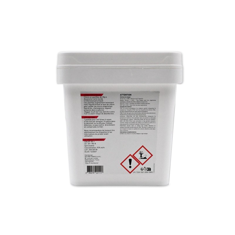 Chlore Lent- Pastilles 20G Seau De 5 Kg