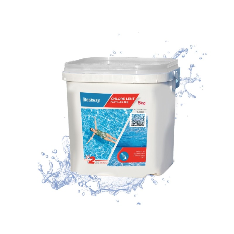 Chlore Lent- Pastilles 20G Seau De 5 Kg