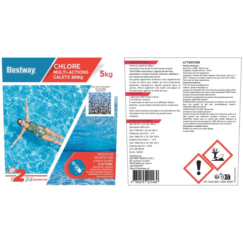 Chlore Multiactions - Galets 200G Seau De 5Kg