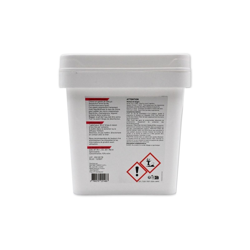 Chlore Lent- Galets 200G Seau De 5 Kg Chlore Lent- Galets 200G Seau De 5 Kg