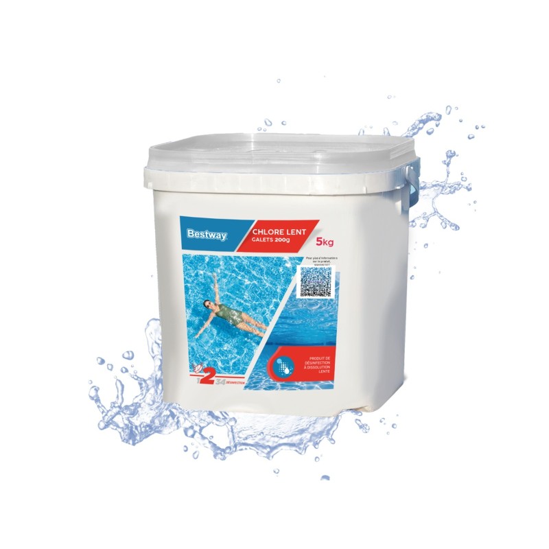 Chlore Lent- Galets 200G Seau De 5 Kg Chlore Lent- Galets 200G Seau De 5 Kg