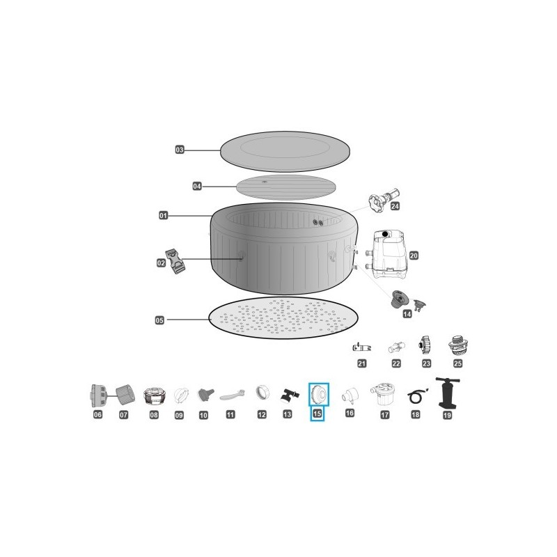 Bouchon intérieur d'étanchéité LAY-Z-SPA® HydroJet Pro™ Bestway®