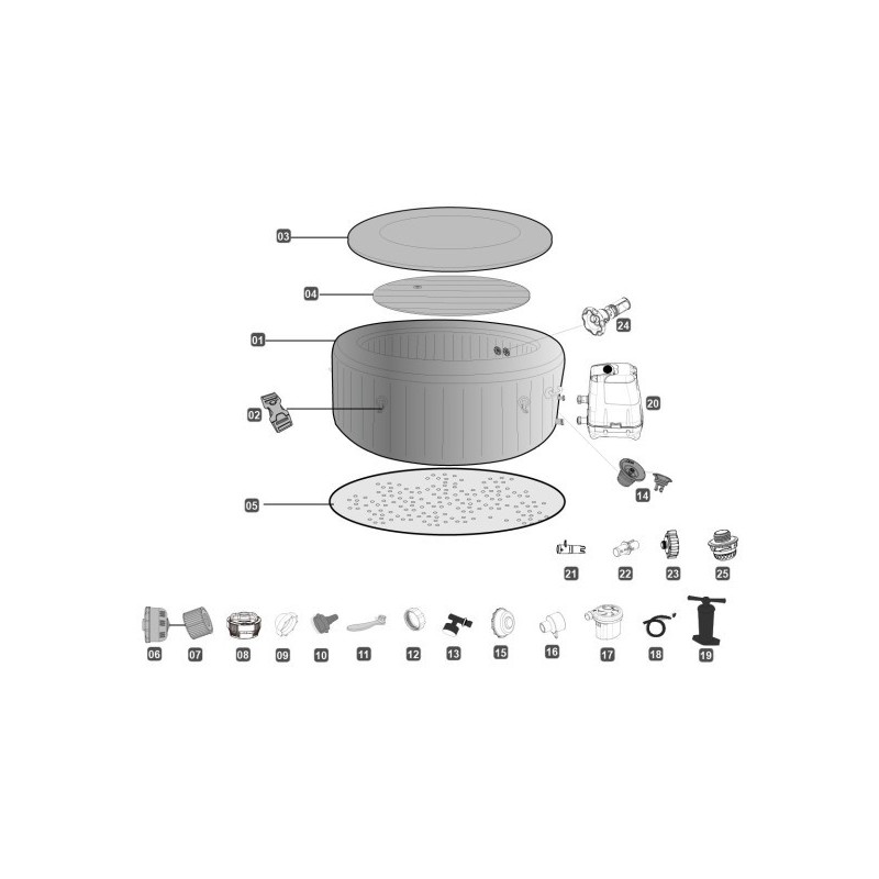 Raccord de  circuit d'eau pour pompe Lay-Z-Spa ™ Bestway®
