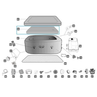 Couverture gonflable pour Lay-Z Spa® Bestway® 2.01 m x 2.01 m x 71 cm Couverture gonflable pour Lay-Z Spa® Bestway® 2.01 m x 2.01 m x 71 cm