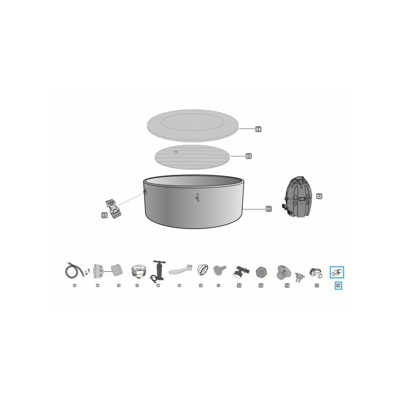 Adaptateur de valve de dégonflage pour LAY-Z-SPA® Bestway® (jusqu'en 2020)