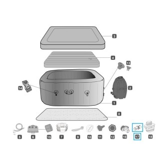Adaptateur de valve de dégonflage pour LAY-Z-SPA® Bestway® (jusqu'en 2020)