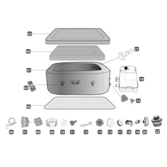 Joints du raccord d'eau pour les pompes de Lay-Z-Spa™ Hydrojet