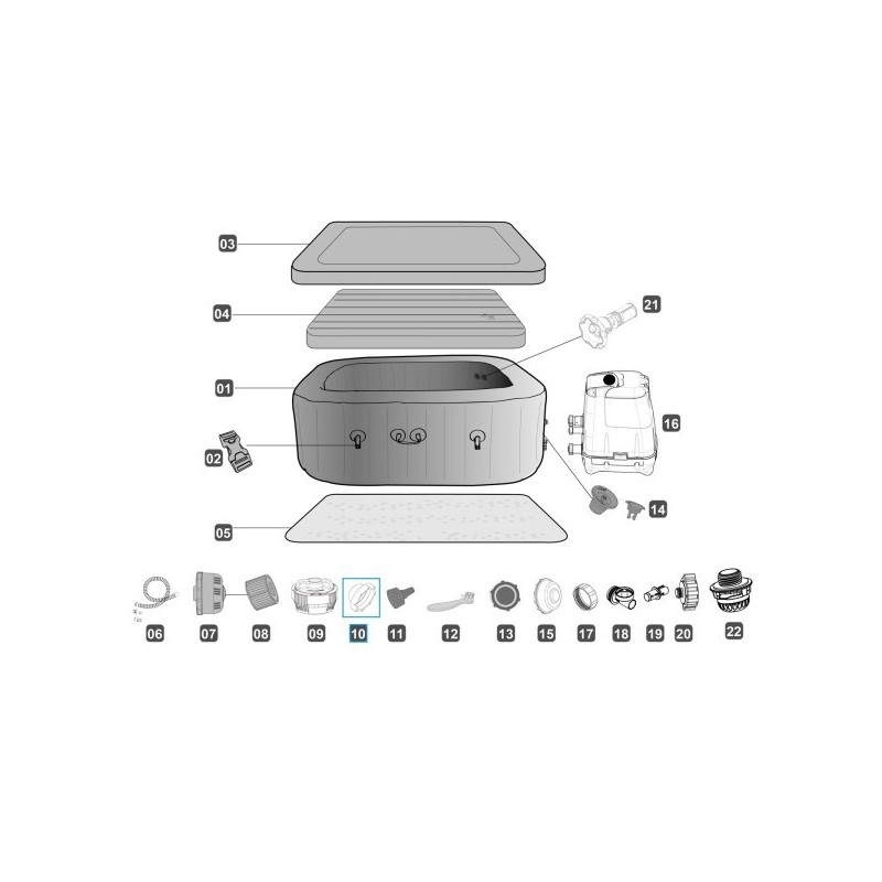 Bouchon extérieur pour Lay-Z-Spa™Hydrojet Bestway® jusqu'à 2020