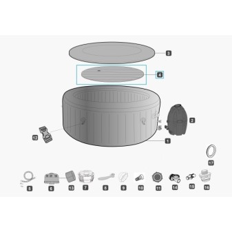 Couverture gonflable pour Lay-Z Spa® Bestway® 1.96 m x 71 cm Couverture gonflable pour Lay-Z Spa® Bestway® 1.96 m x 71 cm