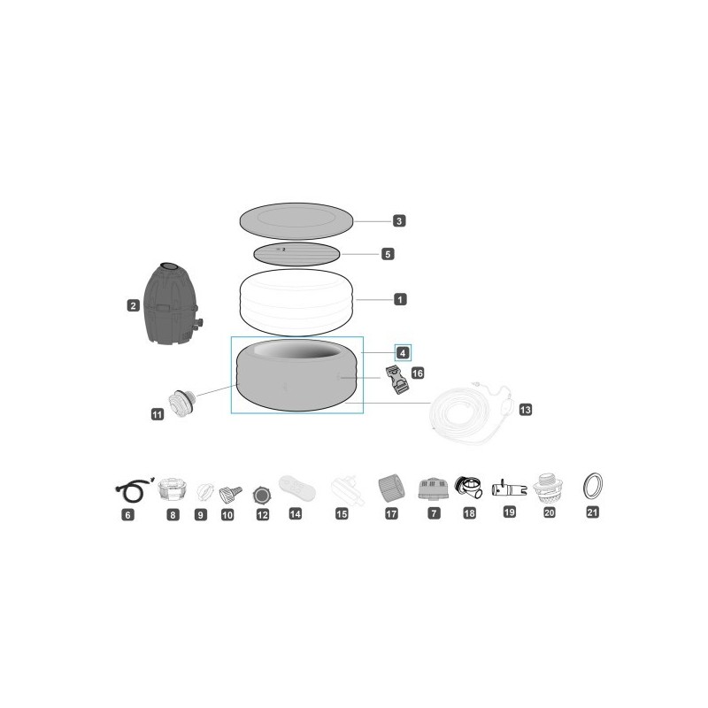 Liner de remplacement pour Lay-Z Spa® Paris Airjet™ Bestway® 1.96 m x 66 cm