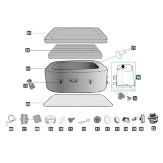Pompe de filtration pour Lay-Z Spa® HydroJet Pro™ Bestway® -  avant 2021