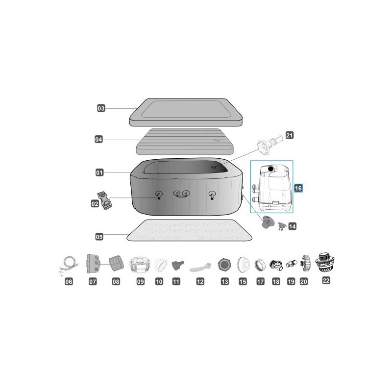 Pompe de filtration pour Lay-Z Spa® HydroJet Pro™ Bestway® -  avant 2021