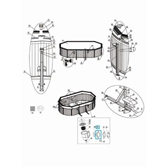 Joint de skimmer pour toutes les piscines en acier Hydrium (2018 et versions antérieures)