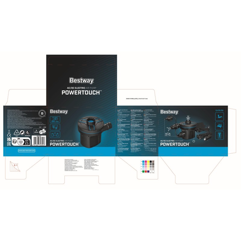 Pompe à air électrique prise 220 V et allume-cigare PowerTouch