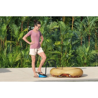 Pompe à pied 1,4L/cycle, 3 embouts, idéale matelas et bouées gonflables