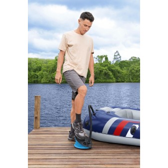 Pompe à pied 1,4L/cycle, 3 embouts, idéale matelas et bouées gonflables