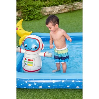 Aire de jeux Little Astronaut™, 228 x 206 x 84 cm, toboggan, punching-ball, jeux d'anneaux, 2 frisbee
