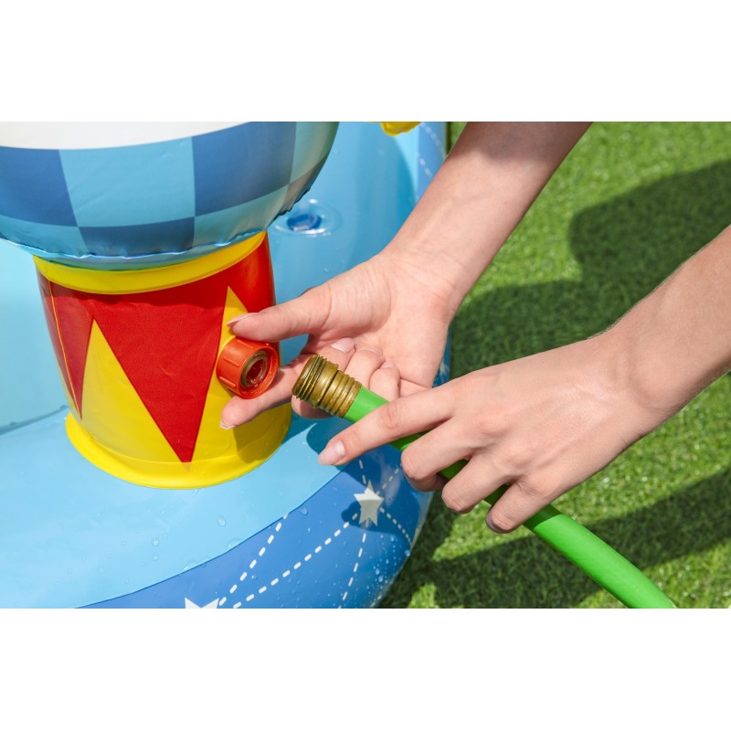 Aire de jeux Little Astronaut™, 228 x 206 x 84 cm, toboggan, punching-ball, jeux d'anneaux, 2 frisbee