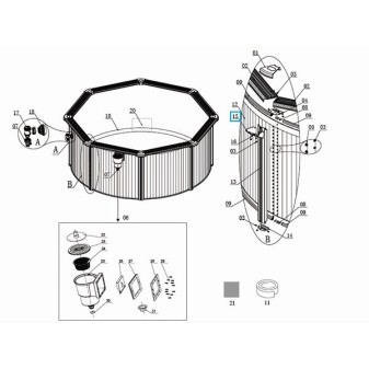 Protection structure pour piscine hors sol Hydrium Bestway® - jonction Protection structure pour piscine hors sol Hydrium Bestway® - jonction