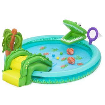 Aire de jeux et piscine gonflable pour enfants Crocodile Cove