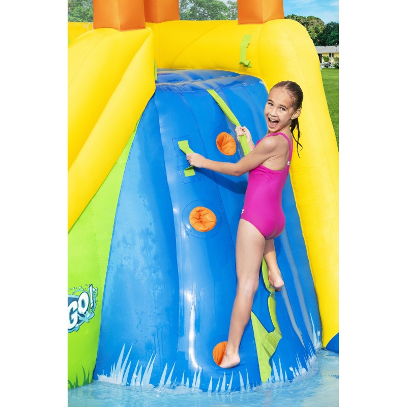 Aire de jeux gonflable avec toboggan, pataugeoire et canon à eau Mont Splashmore H2OGo!™ 435 x 286 x 267 cm
