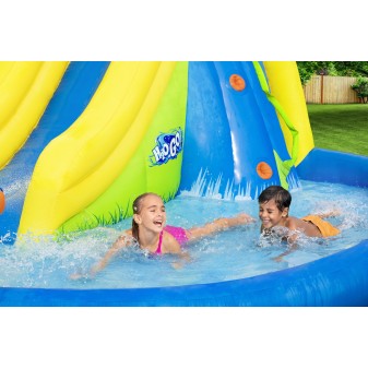 Aire de jeux gonflable avec toboggan, pataugeoire et canon à eau Mont Splashmore H2OGo!™ 435 x 286 x 267 cm