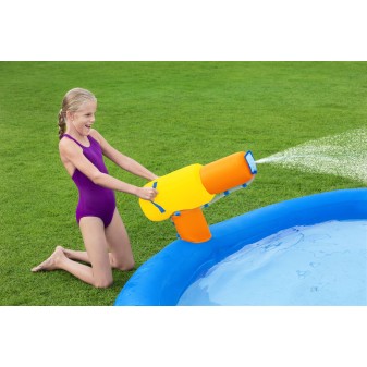 Aire de jeux gonflable avec toboggan, pataugeoire et canon à eau Mont Splashmore H2OGo!™ 435 x 286 x 267 cm