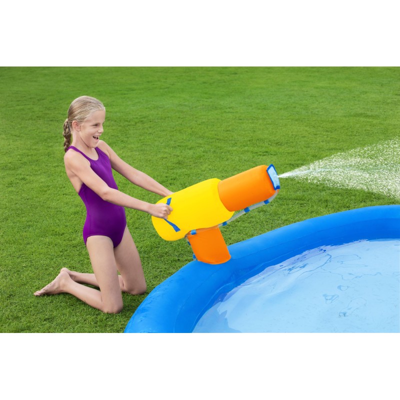 Aire de jeux gonflable avec toboggan, pataugeoire et canon à eau Mont Splashmore H2OGo!™ 435 x 286 x 267 cm