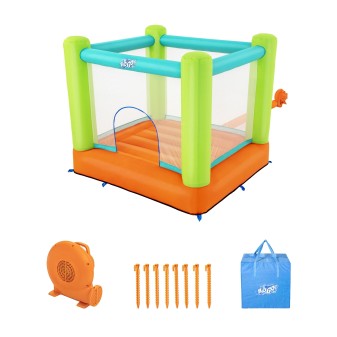 Trampoline à air constant Jump and Soar™, 194 x 175 x 170 cm, 113 kg max, parois en maille, souffleur
