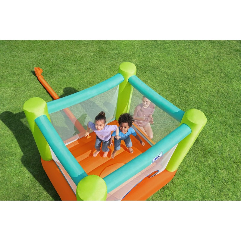 Trampoline à air constant Jump and Soar™, 194 x 175 x 170 cm, 113 kg max, parois en maille, souffleur