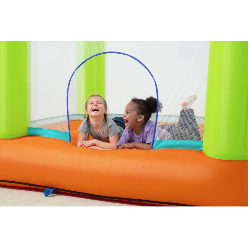 Trampoline à air constant Jump and Soar™, 194 x 175 x 170 cm, 113 kg max, parois en maille, souffleur