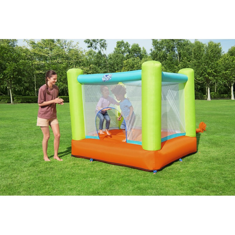 Trampoline à air constant Jump and Soar™, 194 x 175 x 170 cm, 113 kg max, parois en maille, souffleur