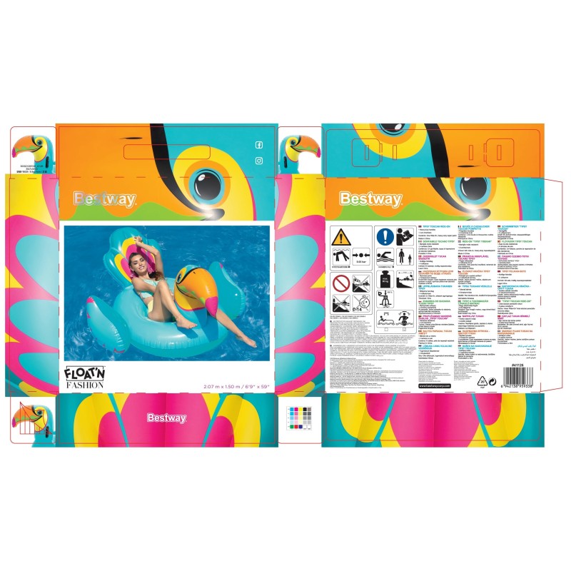 Bouée XXL chevauchable Toucan 207 x 150 cm Bouée XXL chevauchable Toucan 207 x 150 cm