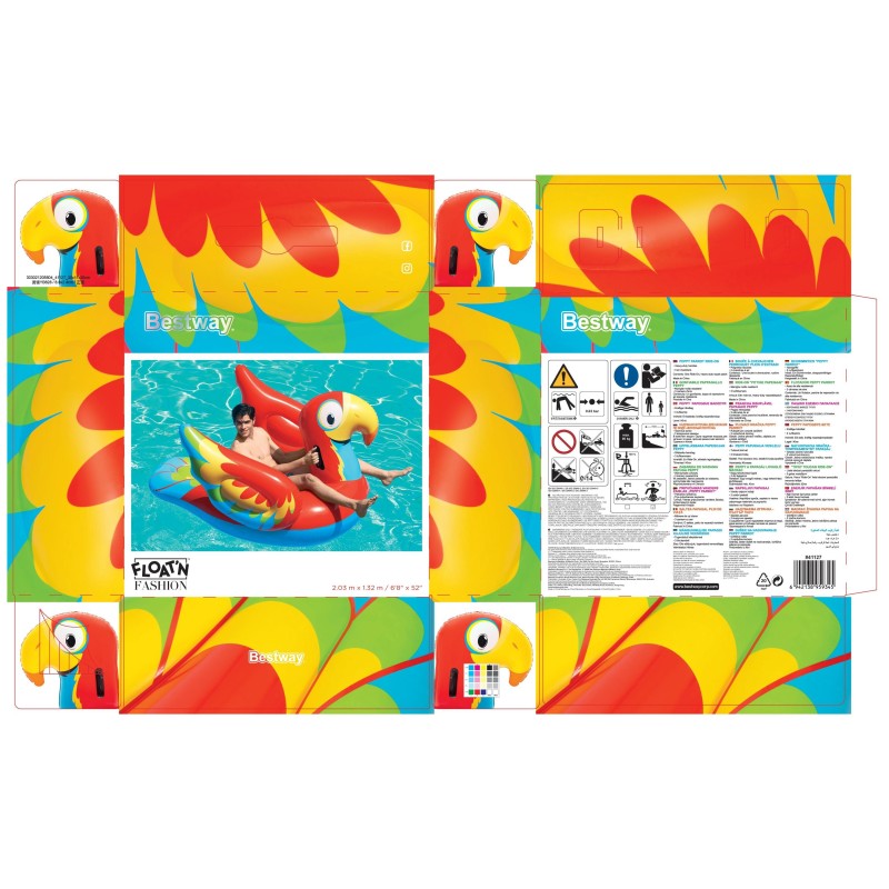 Bouée XXL chevauchable Perroquet 203 x 132 cm Bouée XXL chevauchable Perroquet 203 x 132 cm