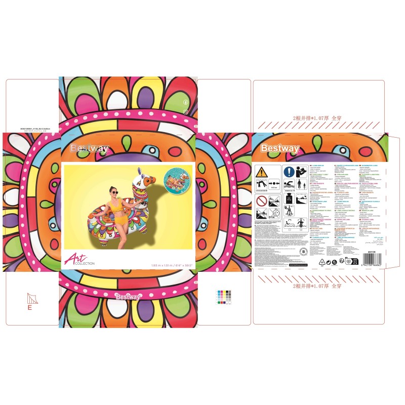 Bouée XXL chevauchable Lama 193 x 151 cm