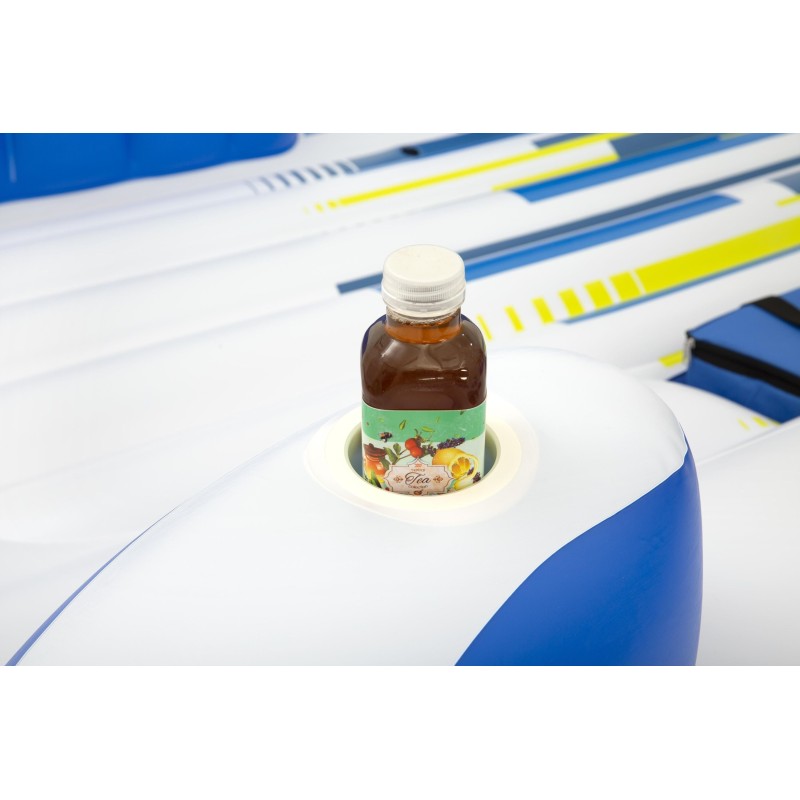 Salon flottant Tropical Breeze 389 x 274 x 73 cm avec pare-soleil, 6 porte-gobelets, glacière, dossiers Salon flottant Tropical Breeze 389 x 274 x 73 cm avec pare-soleil, 6 porte-gobelets, glacière, dossiers