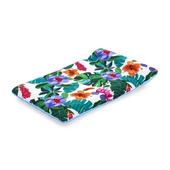 Matelas de piscine gonflable avec revêtement tissu décor floral