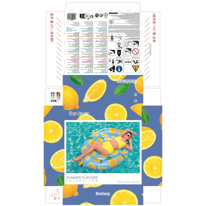 Ile gonflable parfumée citron Scentsational™ Lemon 176 x 123 cm