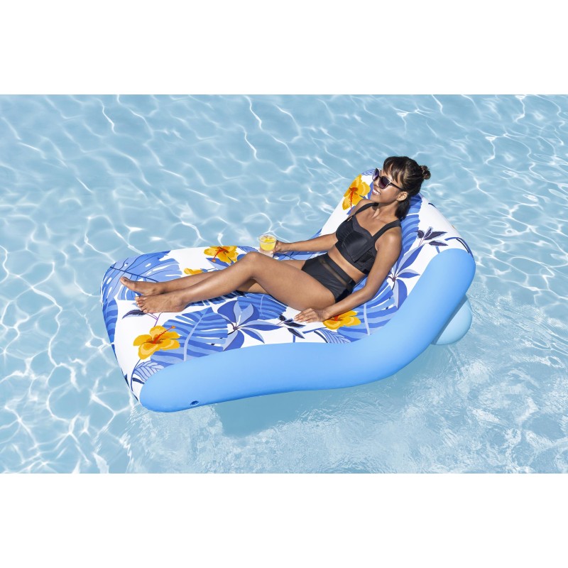 Fauteuil gonflable de piscine avec housse en tissu décor floral
