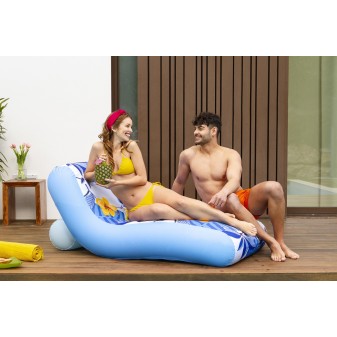 Fauteuil gonflable de piscine avec housse en tissu décor floral