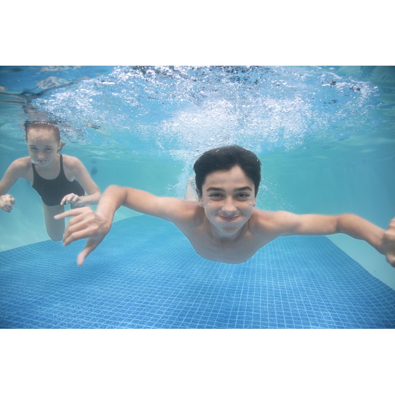 Piscine hors sol ovale Power Steel 732 x 366 x 122 cm décor bois